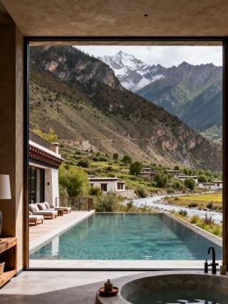 Staying in an oxygen-supplied room with a view of the snow-capped mountains in Shannan was totally worth it