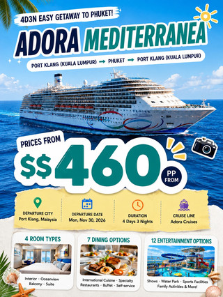 Cruise from S$460! 🔥4D3N Phuket Getaway 🌴