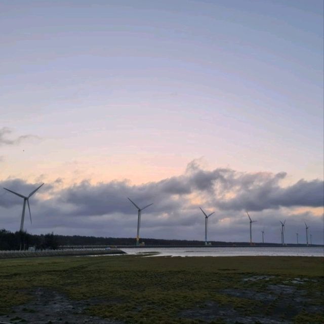 Instgram worthy windmills at Gaomei Wetlands 