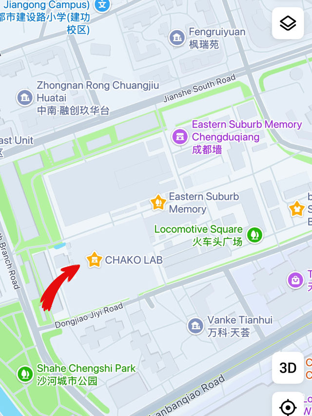 พิกัดร้าน Chako lab ที่เฉิงตู สาขา dongjiao memory