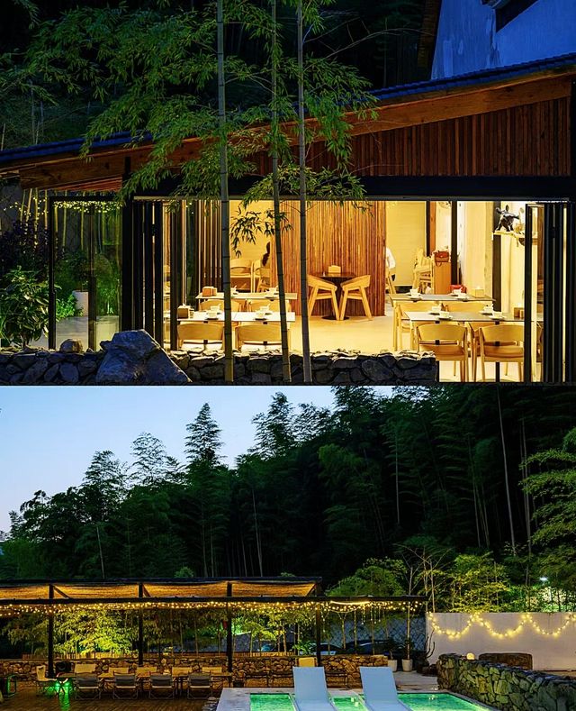 視野極佳的山頂溫泉民宿，環繞一整片竹山！