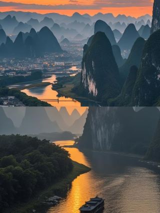 Guilin's sunset is breathtaking!