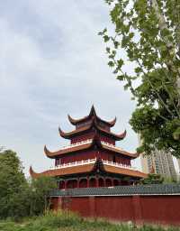 在洪湖知名的東林古寺打卡。