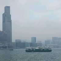 Victoria Harbour in a cloudy day 