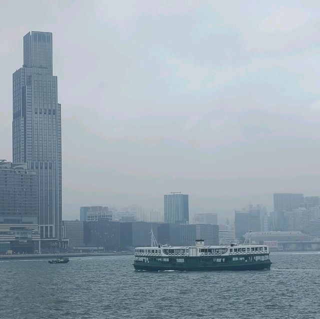 Victoria Harbour in a cloudy day 