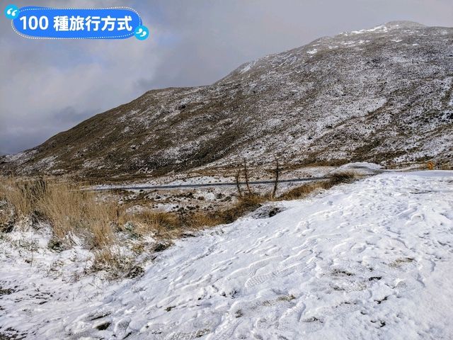 紐西蘭南島-公路旅行遇到雪：Crown Range Summit