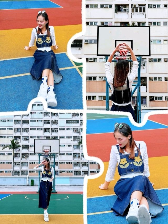 Choi Hung Estate สนามบาสตึกสีรุ้ง