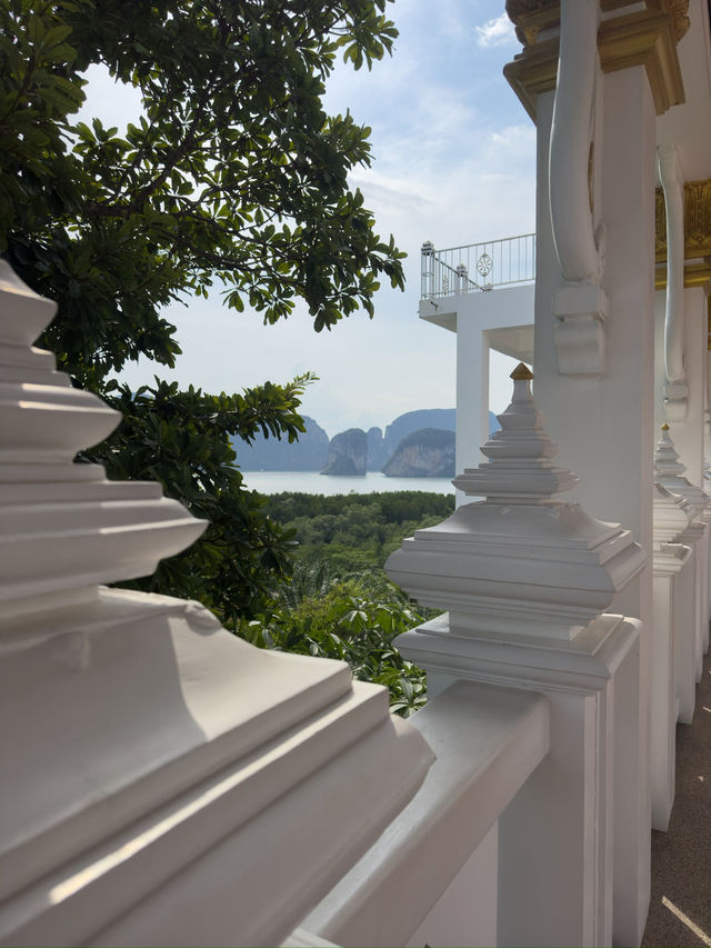 Beauty of white temple in Krabi