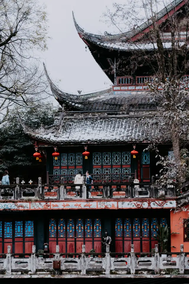 Have you seen the ancient city of Dujiangyan after the snow? | Guanxian Ancient City