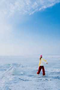 去呼市哈素海看一場冰雪世界裡的日落吧!