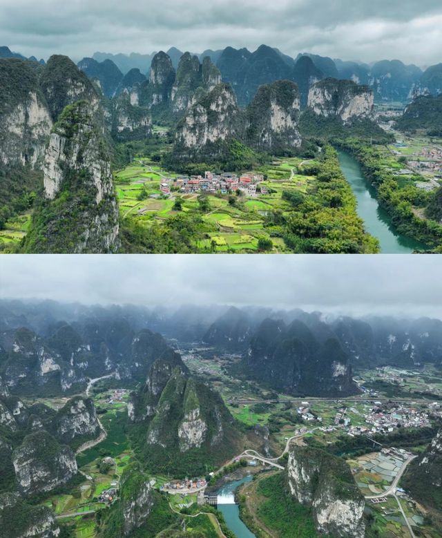 廣西河池龍江第一灣。
