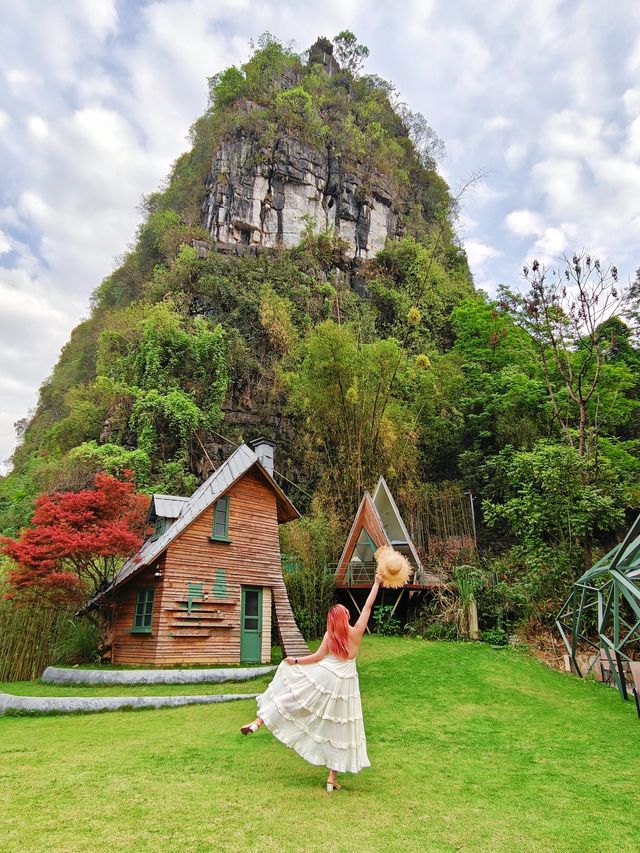 為了這個山景小屋，專門飛了一趟陽朔