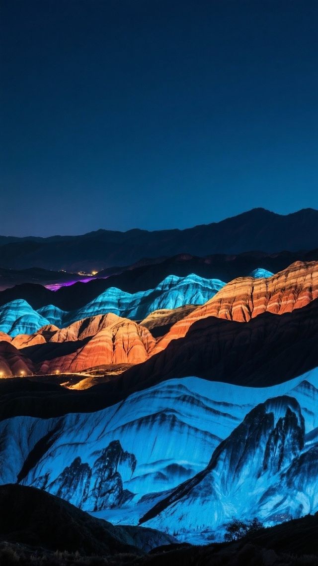 水墨丹霞丨有多層級彩色丘陵與柱狀峰叢丨灰度系丹霞如潑墨山水