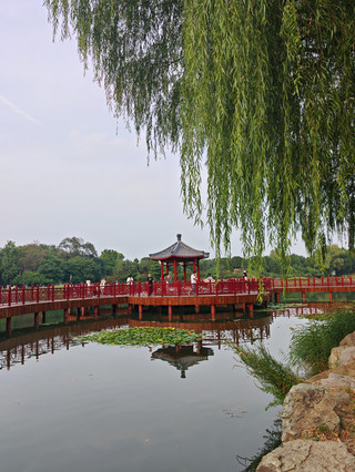 圓明園長春園紅欄小亭攬秋色