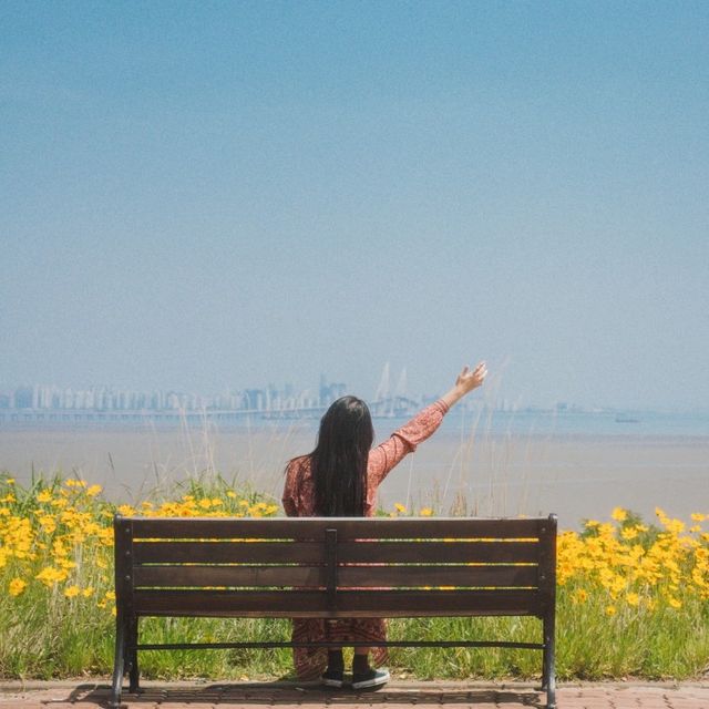 금계국과 바다가 보이는 인천 스카이72 
