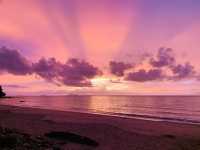 An Enchanting Evening: A Magical Purple Sunset After the Rain