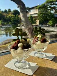 Matcha sweets that perfectly match the Japanese garden