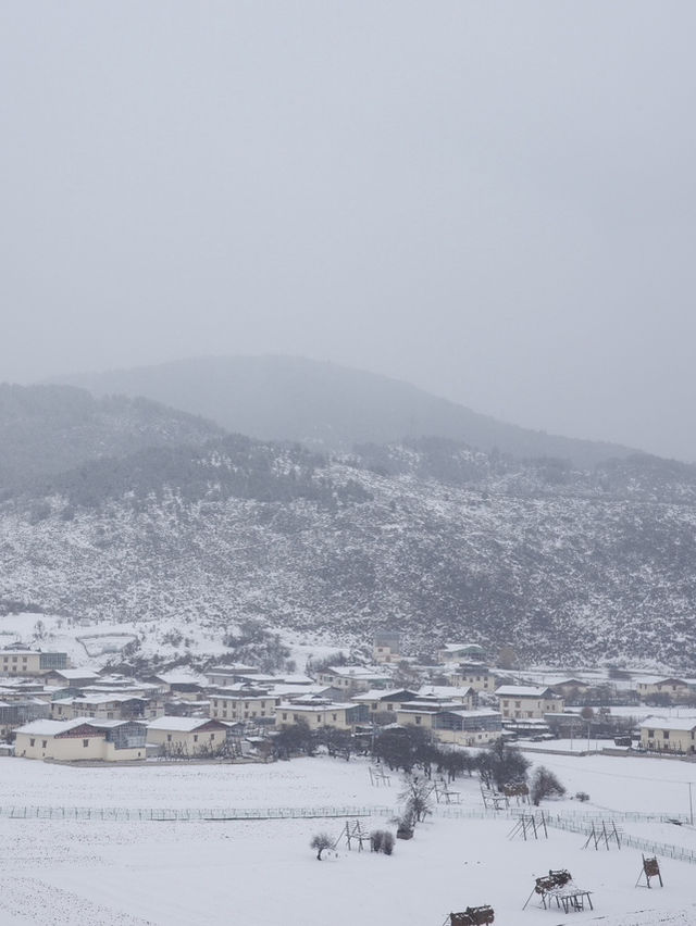 心中的日月：香格里拉納帕海草原的雪後