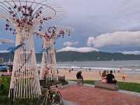 베트남 다낭 미케비치의 아름다운 일몰