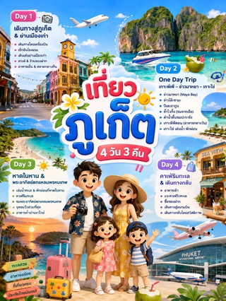 แพลนเที่ยวภูเก็ต 4 วัน 3 คืน ✈️ พร้อมครอบครัว