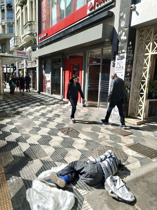 homeless people on the streets of sao Paulo center