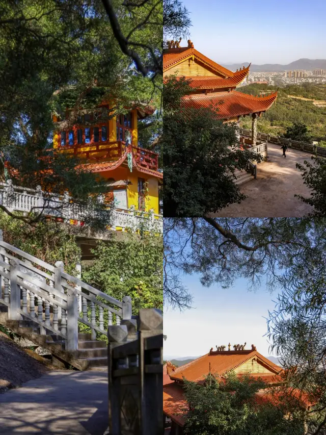 The ancient temple of a thousand years, backed by a giant rock in Fuzhou, is stunning at first sight