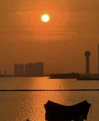 常州“小青岛”：攬月灣的日落，是寫給湖的情書