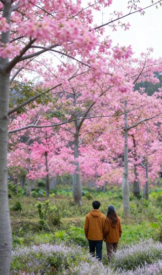 Guangdong Winter Secret | Venture into the Pink Sea of Flowers in Heshan and Encounter a Romantic "Pink Snow" 