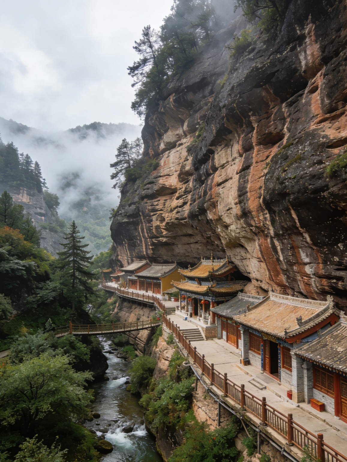 Tianshui, một thị trấn kho báu bị đánh giá thấp! Không chỉ có lẩu cay, mà còn có nền văn minh tám nghìn năm tuổi đang chờ bạn khám phá. Hang động Maijishan ẩn mình trong sương sớm.