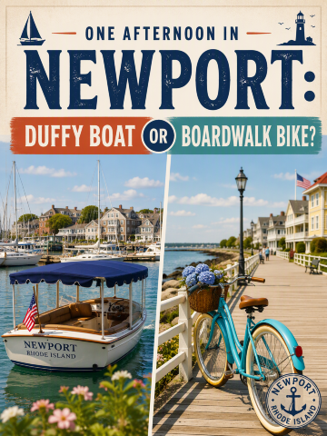 One afternoon in Newport: Duffy boat or boardwalk bike?
