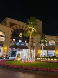 Luxurious Pearl Island in Doha at night 