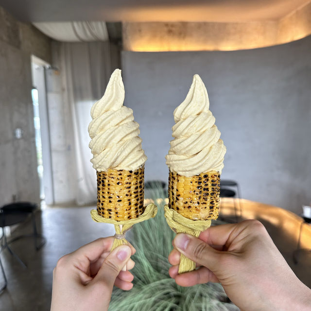 韓国/チェジュ島🍊日韓夫婦がオススメ🍊제주とうもろこしソフトクリーム🌽