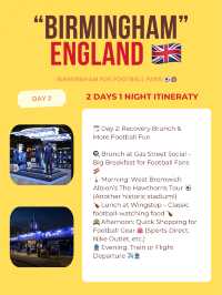 Birmingham itinerary 🏅