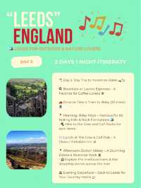 Leeds itinerary ✈️👏
