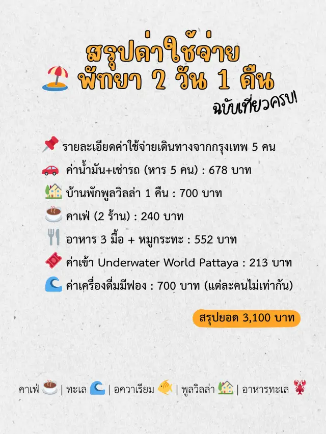 🏖️ พัทยา 2 วัน 1 คืน ฉบับเที่ยวครบ!