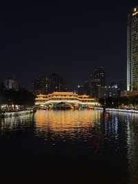 สะพาน Anshun Bridge Chengdu ยามค่ำคืน