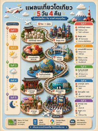 🗼 แจกแพลนโตเกียว 5 วัน 4 คืน เที่ยวครบทุกโซน🇯🇵