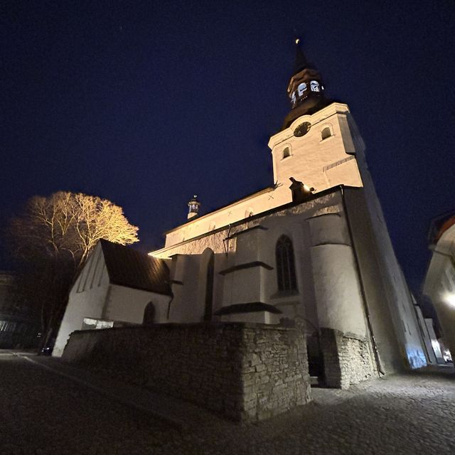 Tallinn Old town night lights