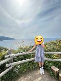 北海道神威岬！風很大呢！