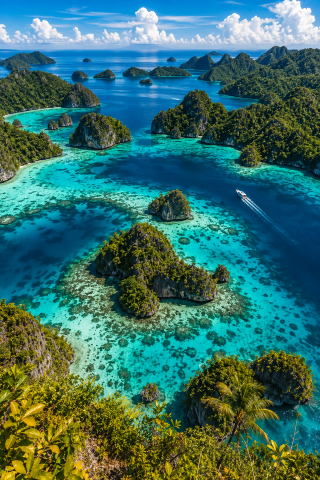 ราชาอัมพัต อินโดนีเซีย — เกาะหินปูนที่โผล่พ้นน้ำทะเลสีฟ้าสดใส