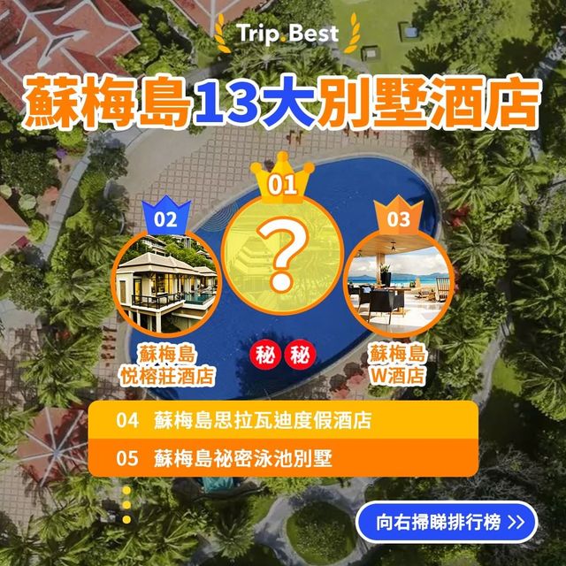 酒店排行榜🏆蘇梅島13大別墅酒店