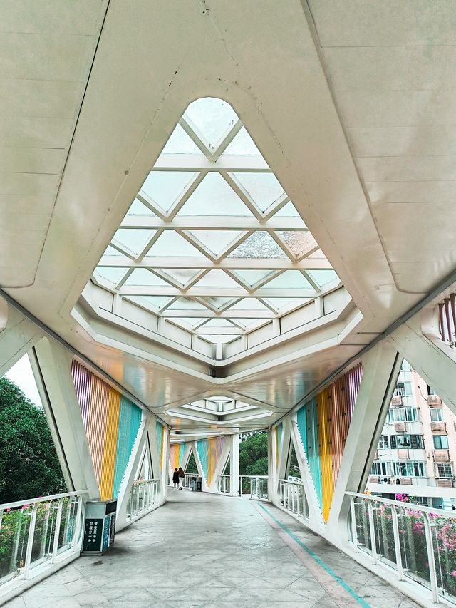 福州市區超有幾何感的過街天橋，你逛過嗎？