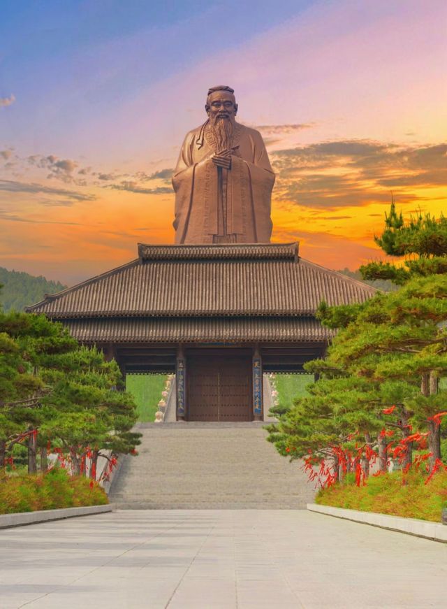 尼山書院同孔子自拍，做一日文藝青年