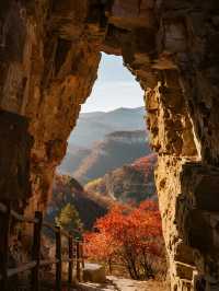 濰坊石門坊親子賞秋帶娃解鎖漫山紅葉與童趣時光