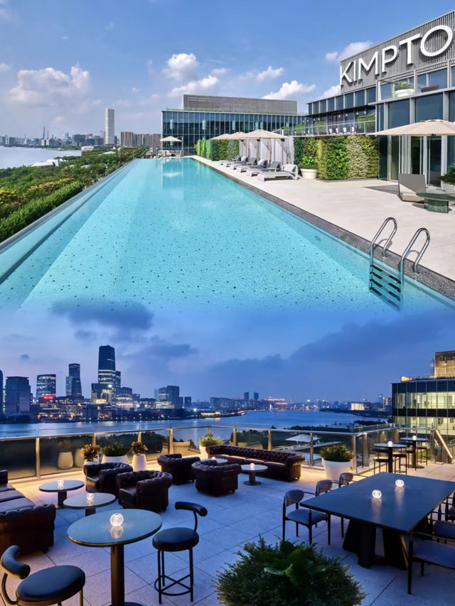 在魔都空中泳池看日落！感謝陳偉霆的推薦