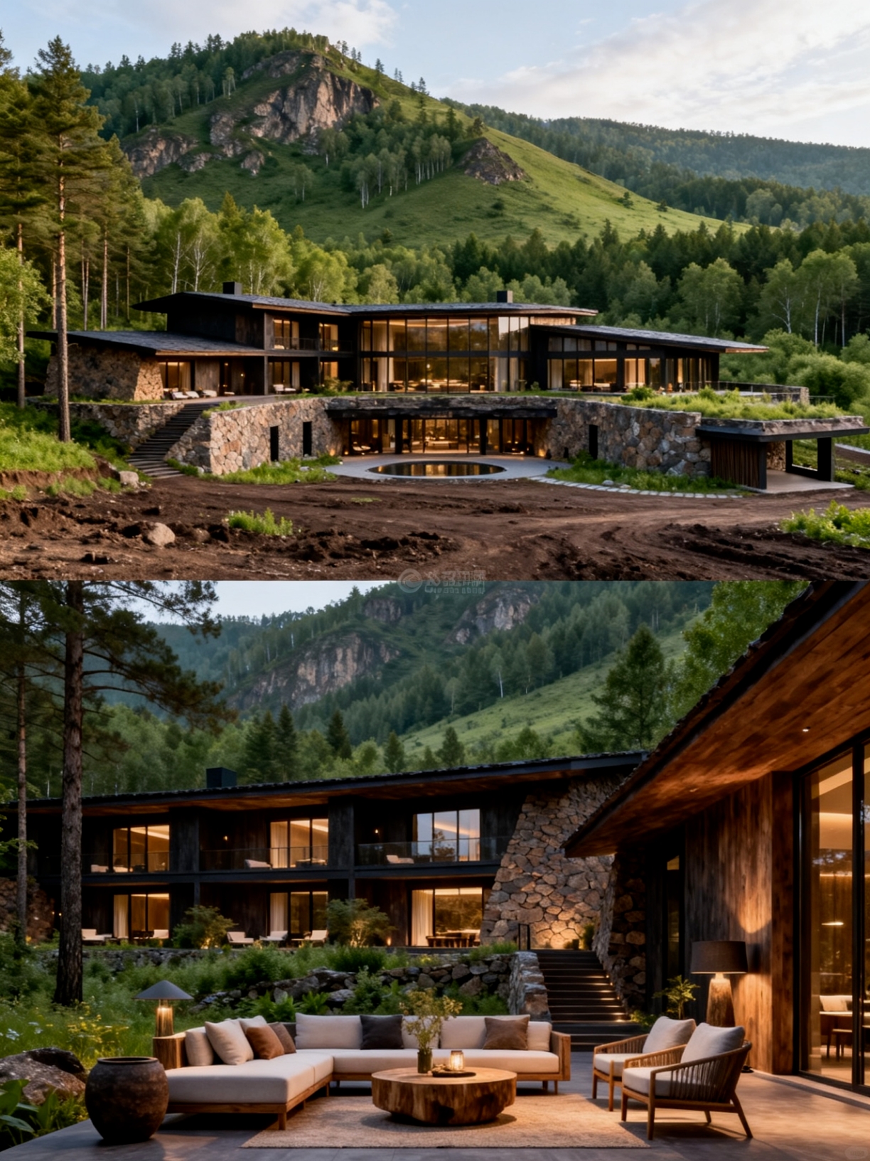 Staying in a cabin hotel surrounded by forest at the Ning'an volcanic crater was absolutely stunning