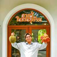 ลากแฟนไปคาเฟ่ในสวนทุเรียนกินขนมผลไม้สดๆที่จันทบุรี​