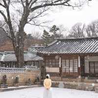 Changdeokgung Palace on a snowy day
