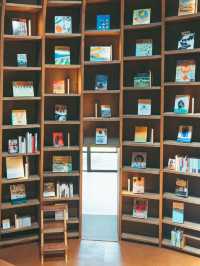 洞窟のように木や草木が生い茂る中にあらわれる地中図書館