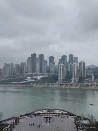 在來福士大樓觀景台俯瞰朝天門廣場